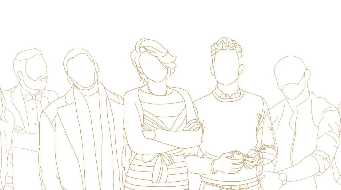 Line drawing of the Esperiri design team