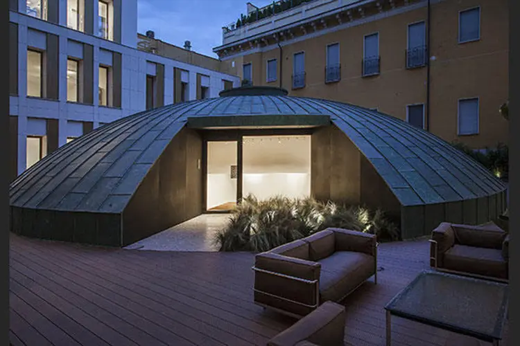 Rooftop of Cassina Milano Showroom, one of the best Furniture shops in Milan