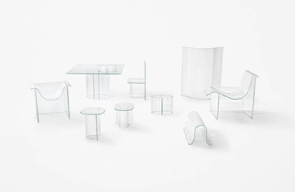 glass furniture and furnishings on a white background