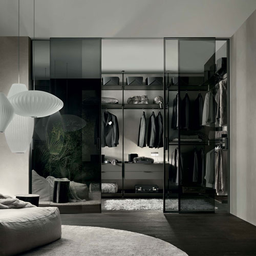 graphis sliding doors in glass by rimadesio the best Italian doors