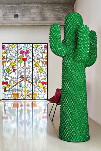 cactus coat hanger by gufram inside some eclectic interiors