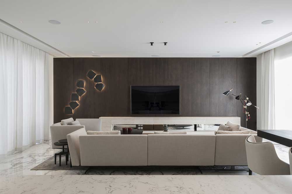 a modern living room displaying italian interior design in Dubai 