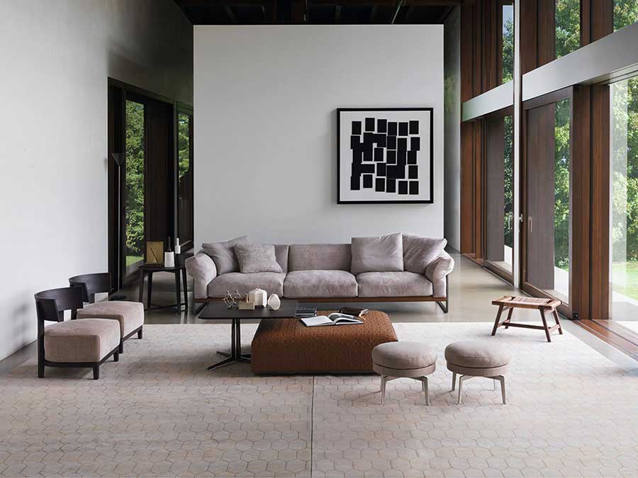 a contemporary living room with flexform furniture design by the best online interior designers esperiri milano