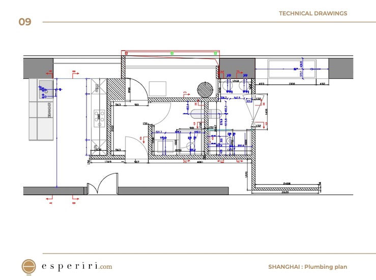 plumbing technical drawings used for a project in shanghai when our italian interior designers were hired online