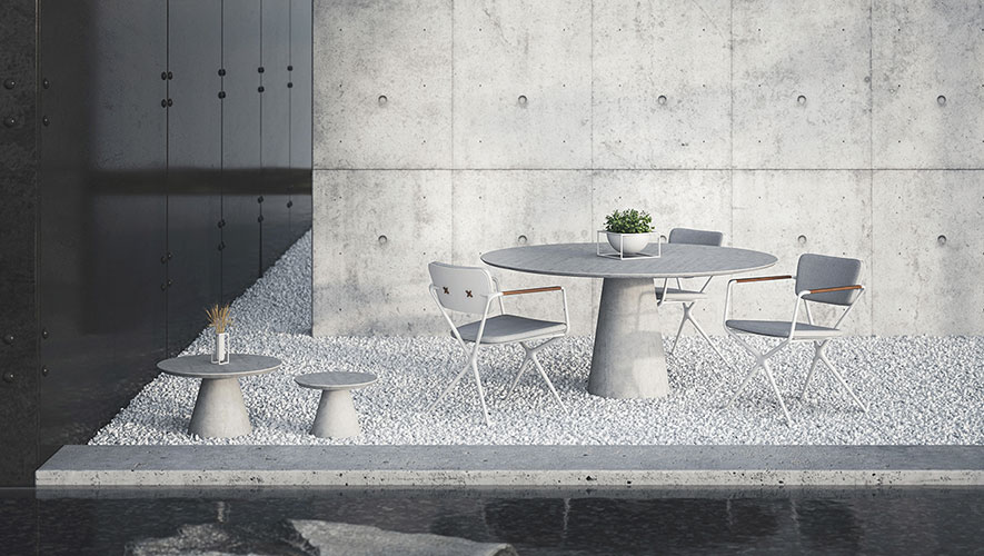 conix outdoor dining table by royal botania