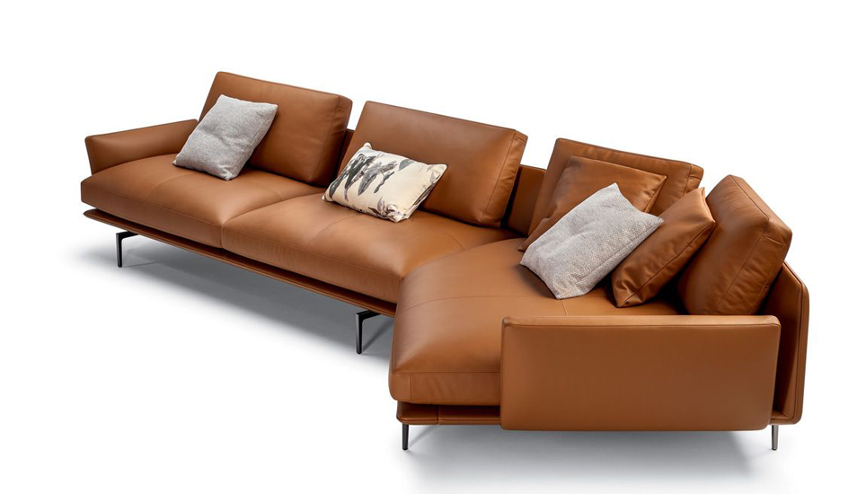 calvin top grain italian leather sofa