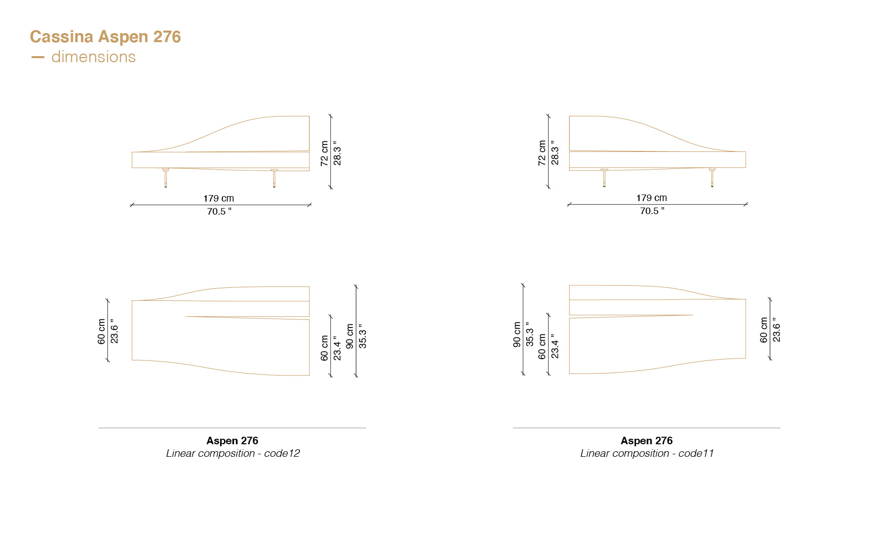 Aspen sofa dimensions