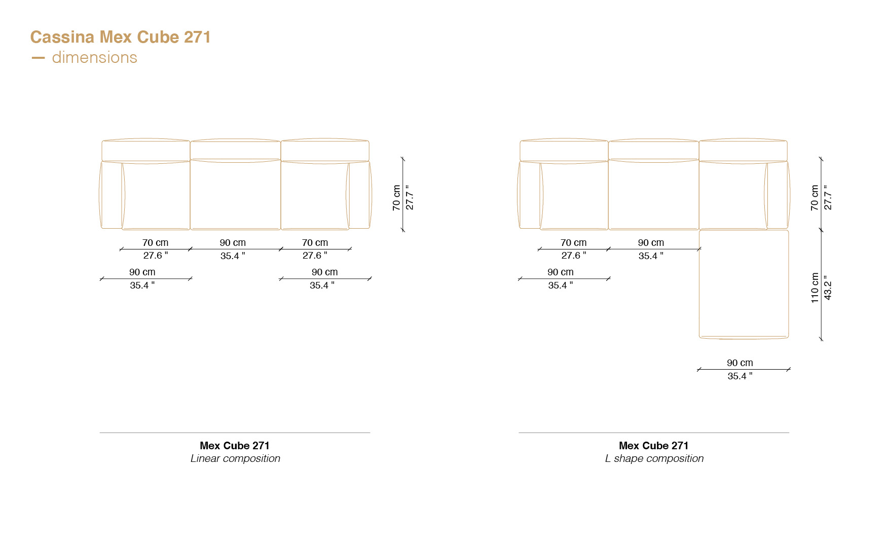 Mex Cube sofa compositions and different Cassina sofa price