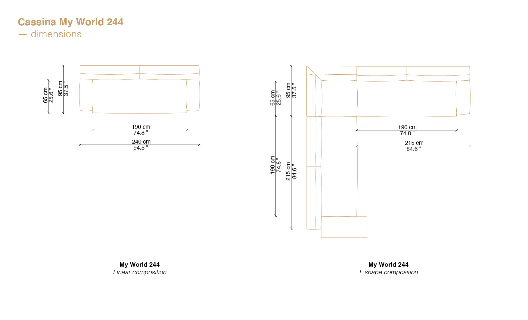 Myworld sofa compositions and Cassina sofa price informations 