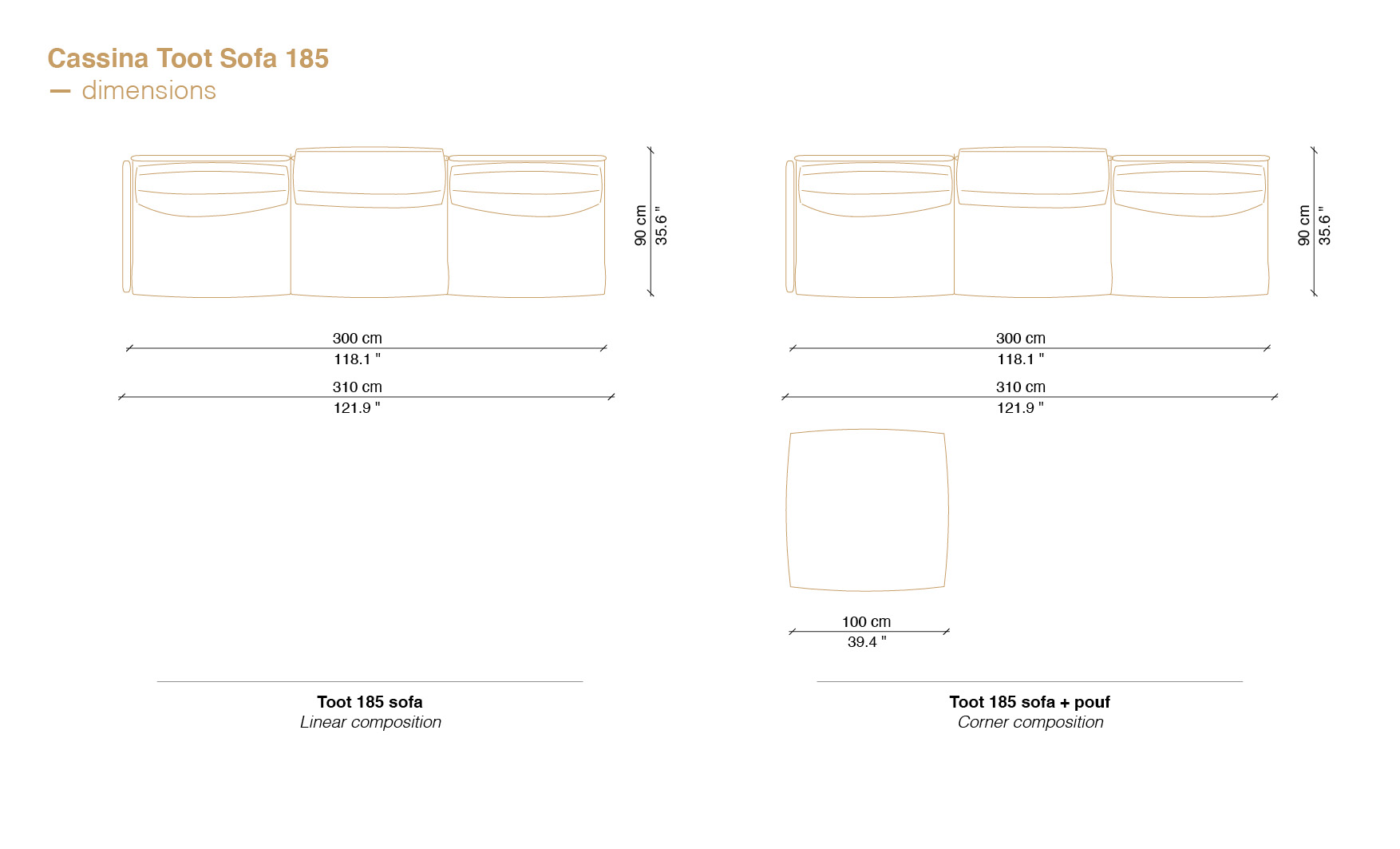 Toot sofa dimensions and Cassina sofa price