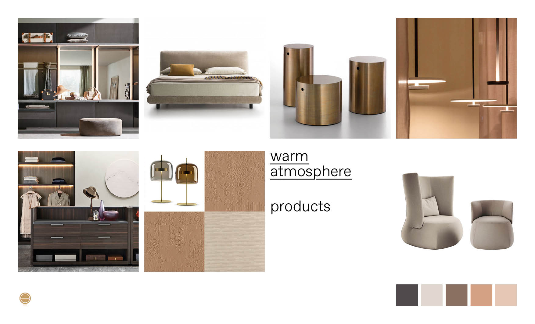 warm atmosphere Italian modern bedroom furniture composition designed by Esperiri Milano