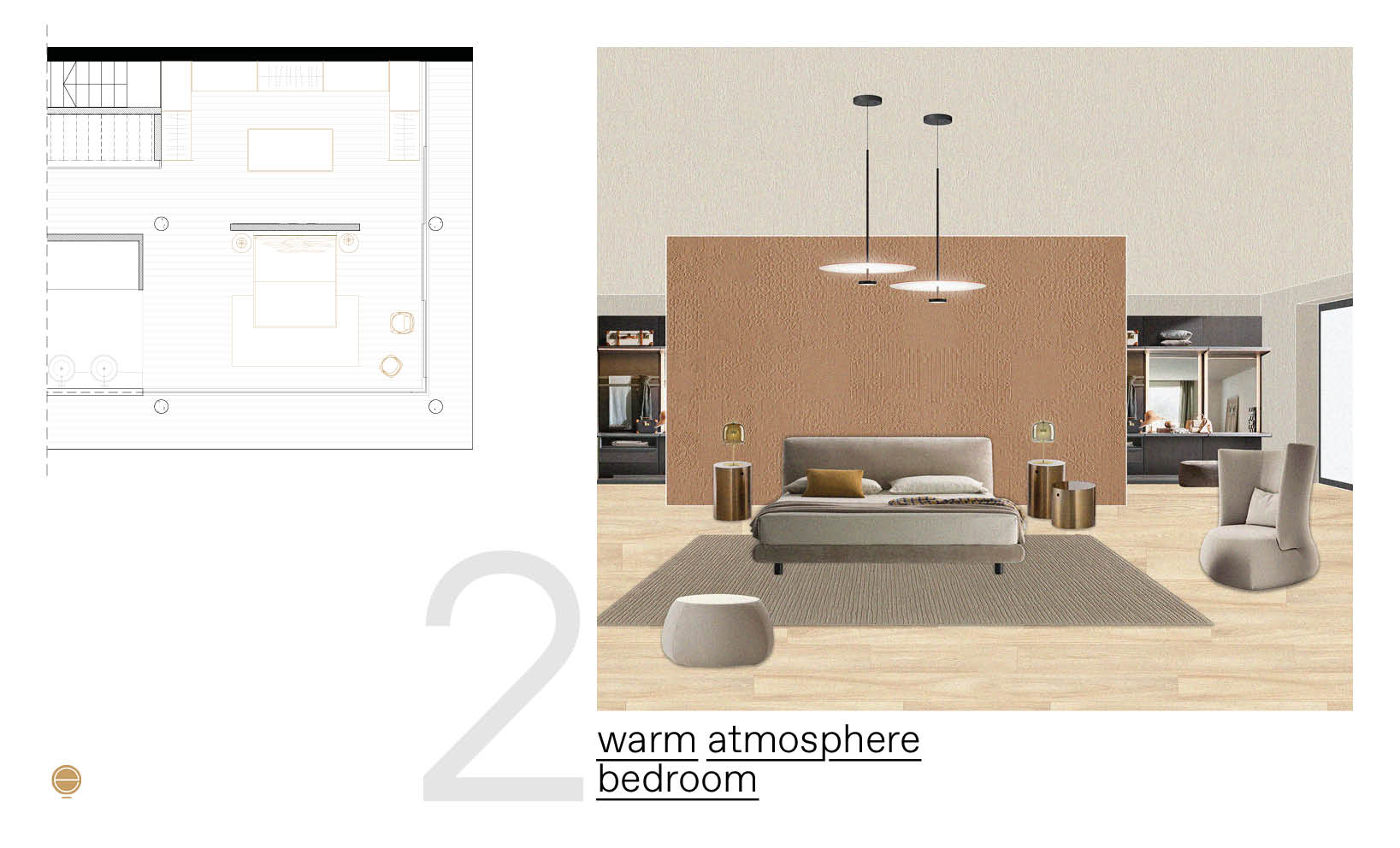 warm atmosphere modern Italian bedroom design inspiration