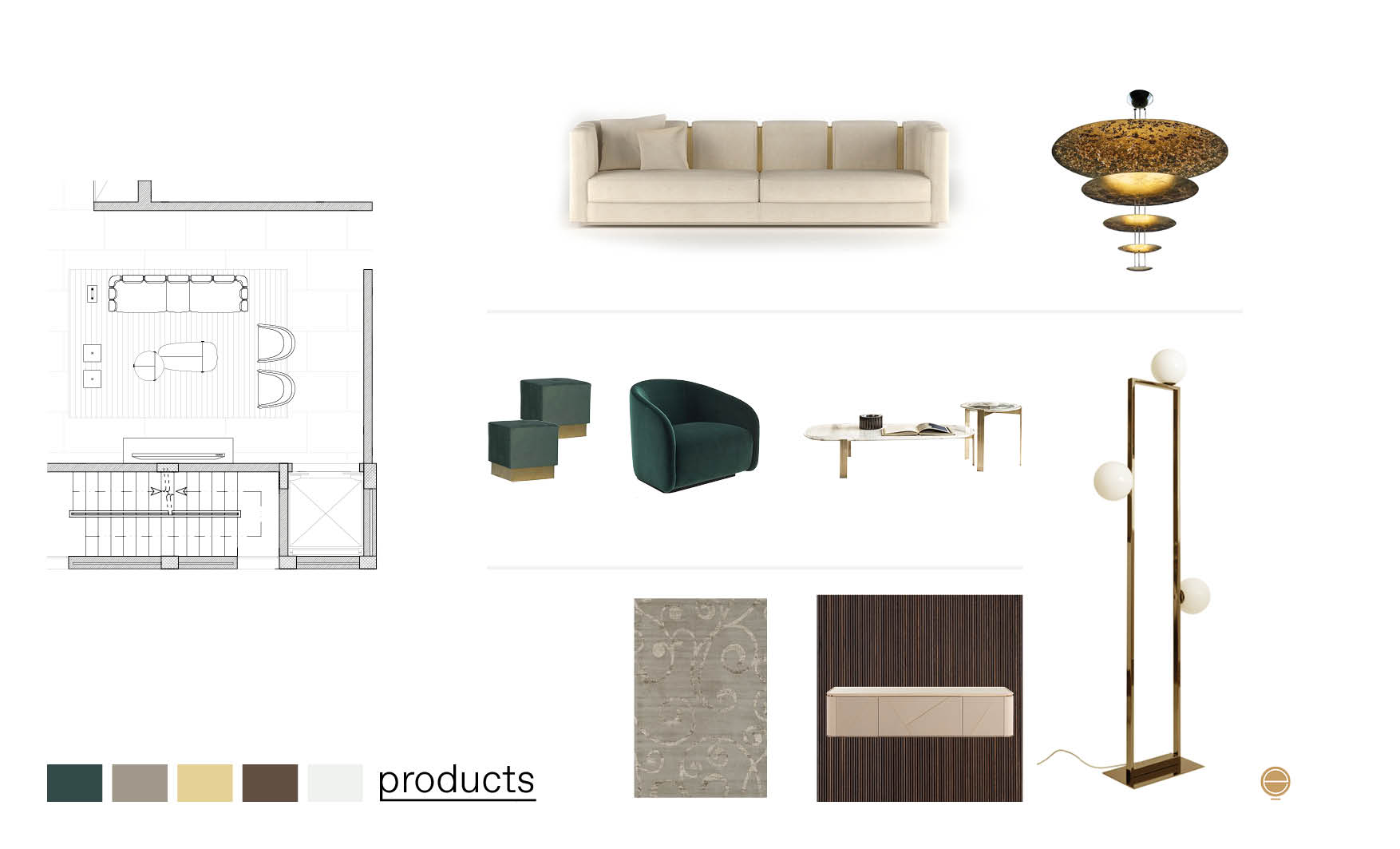 elegant luxury living room furniture products composition made by Esperiri