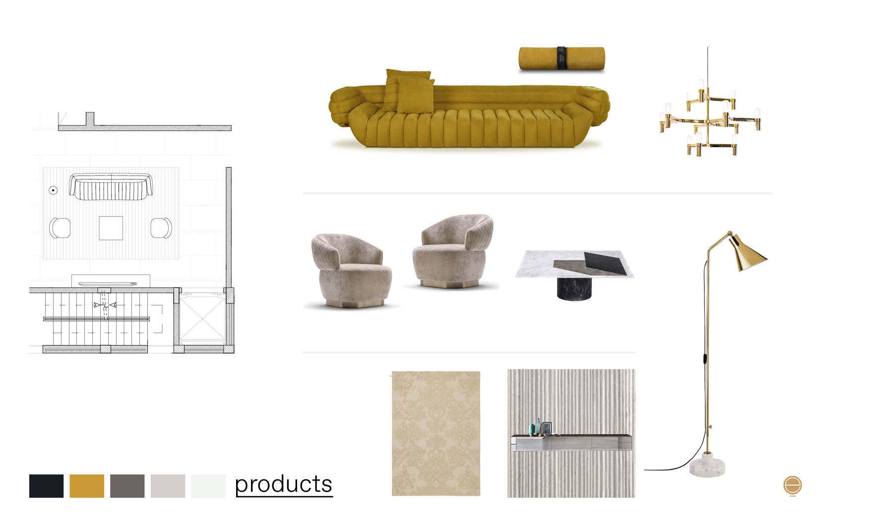 comfy luxury living room furniture products composition made by Esperiri