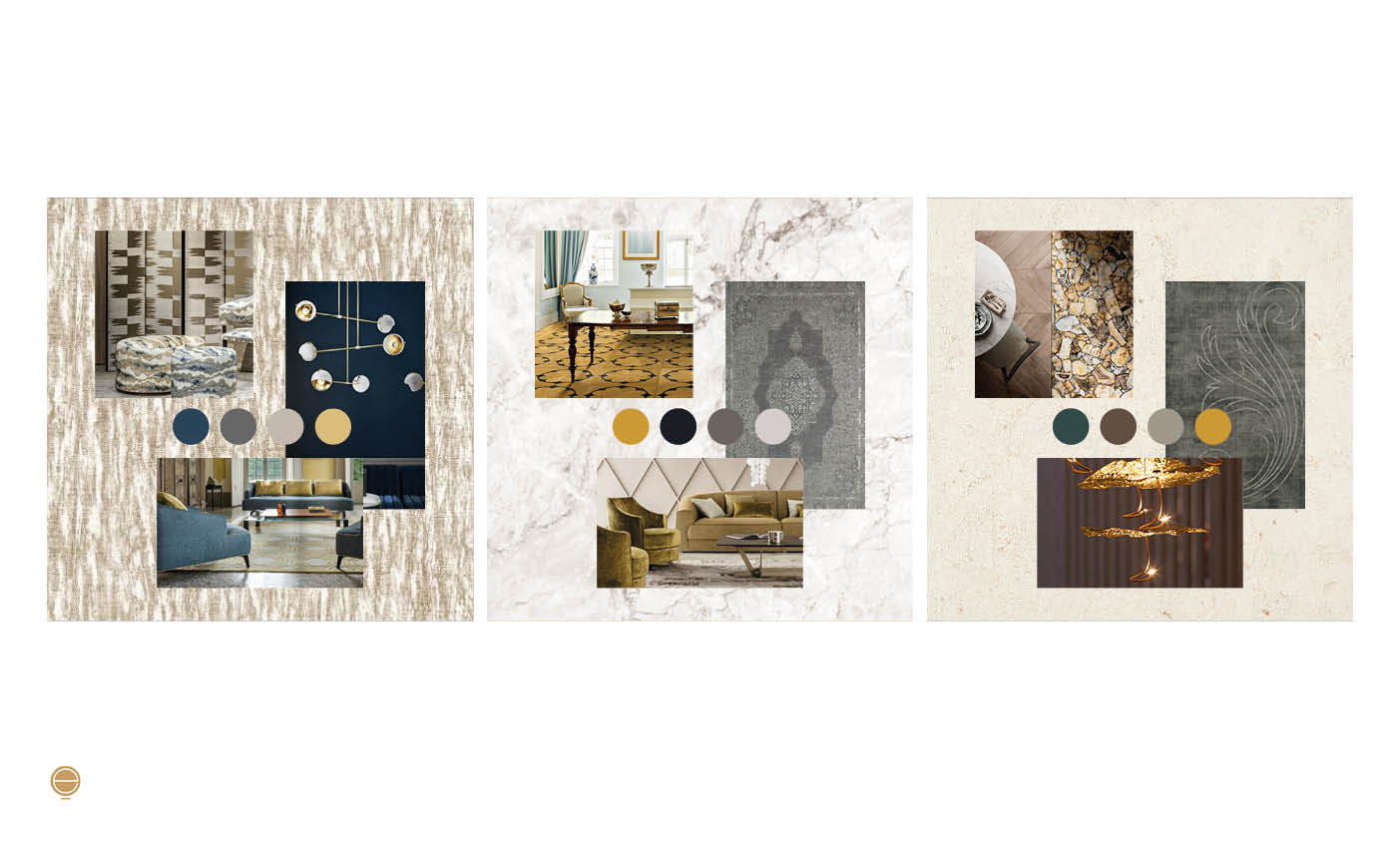 luxury Italian living room concept moodboard designed by Esperiri Milano