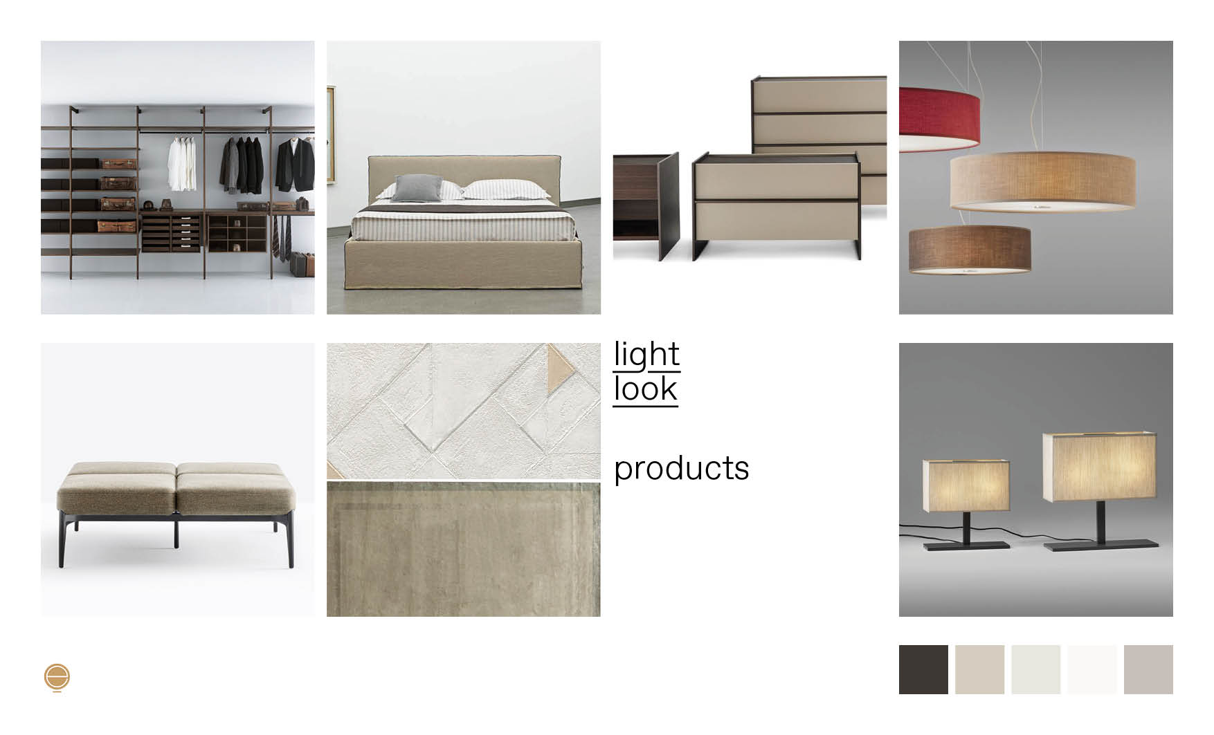 light look Italian modern bedroom furniture composition designed by Esperiri Milano