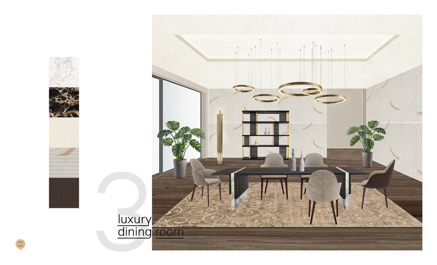 elegant and luxury dining room design made by Esperiri Milano