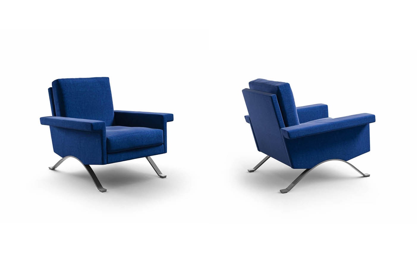 new 875 blue armchair by cassina presented during milan design week 2020