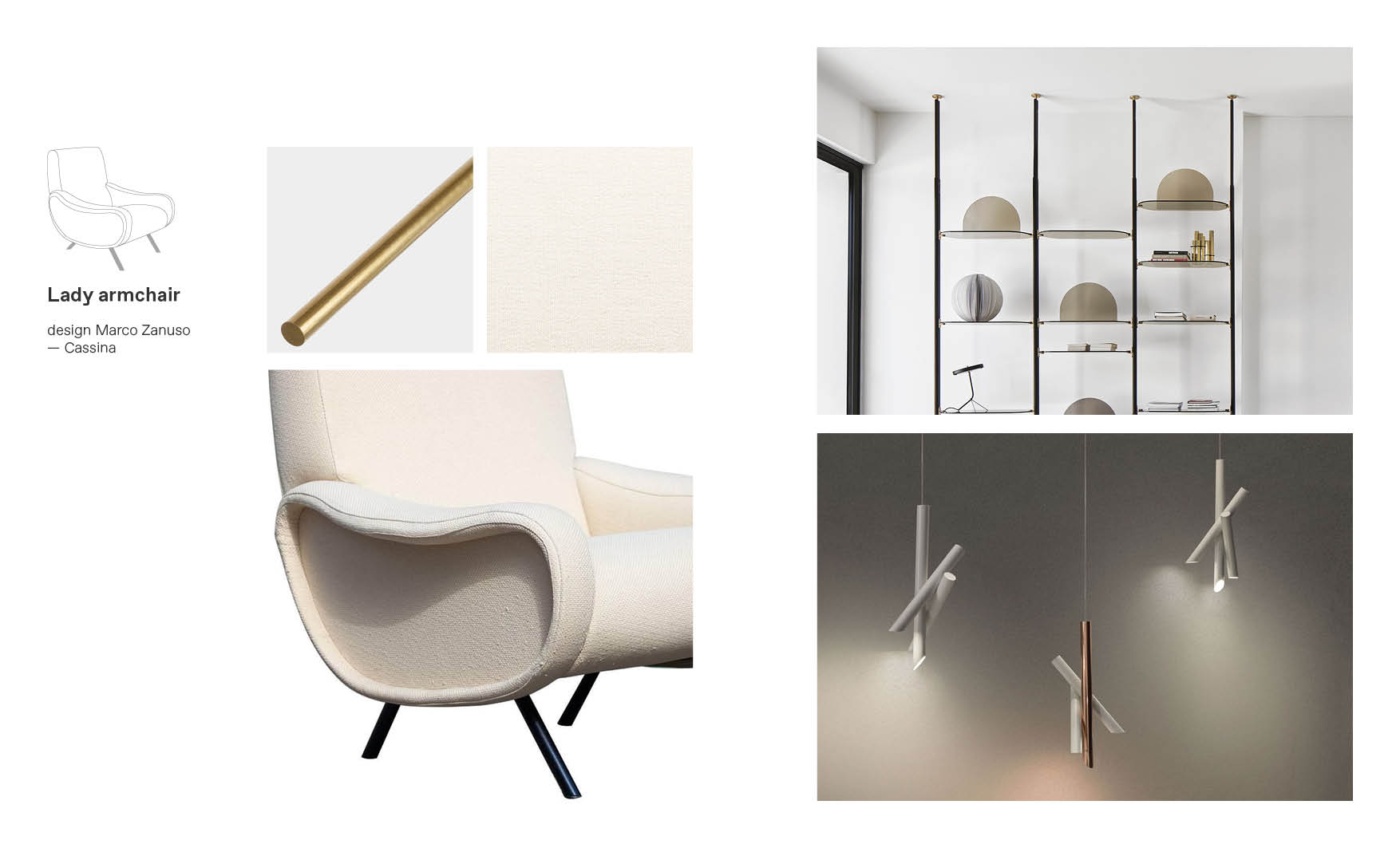 Lady Cassina armchair moodboard composition