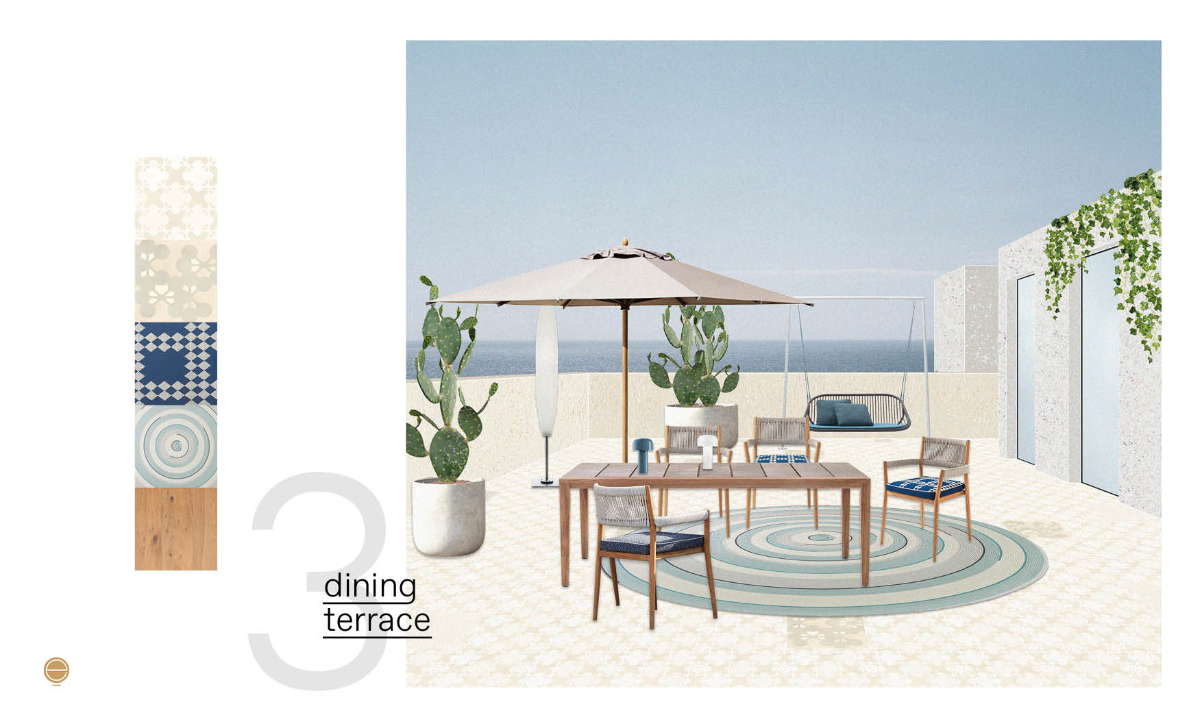 luxury patio design with dining outdoor furniture made by esperiri team