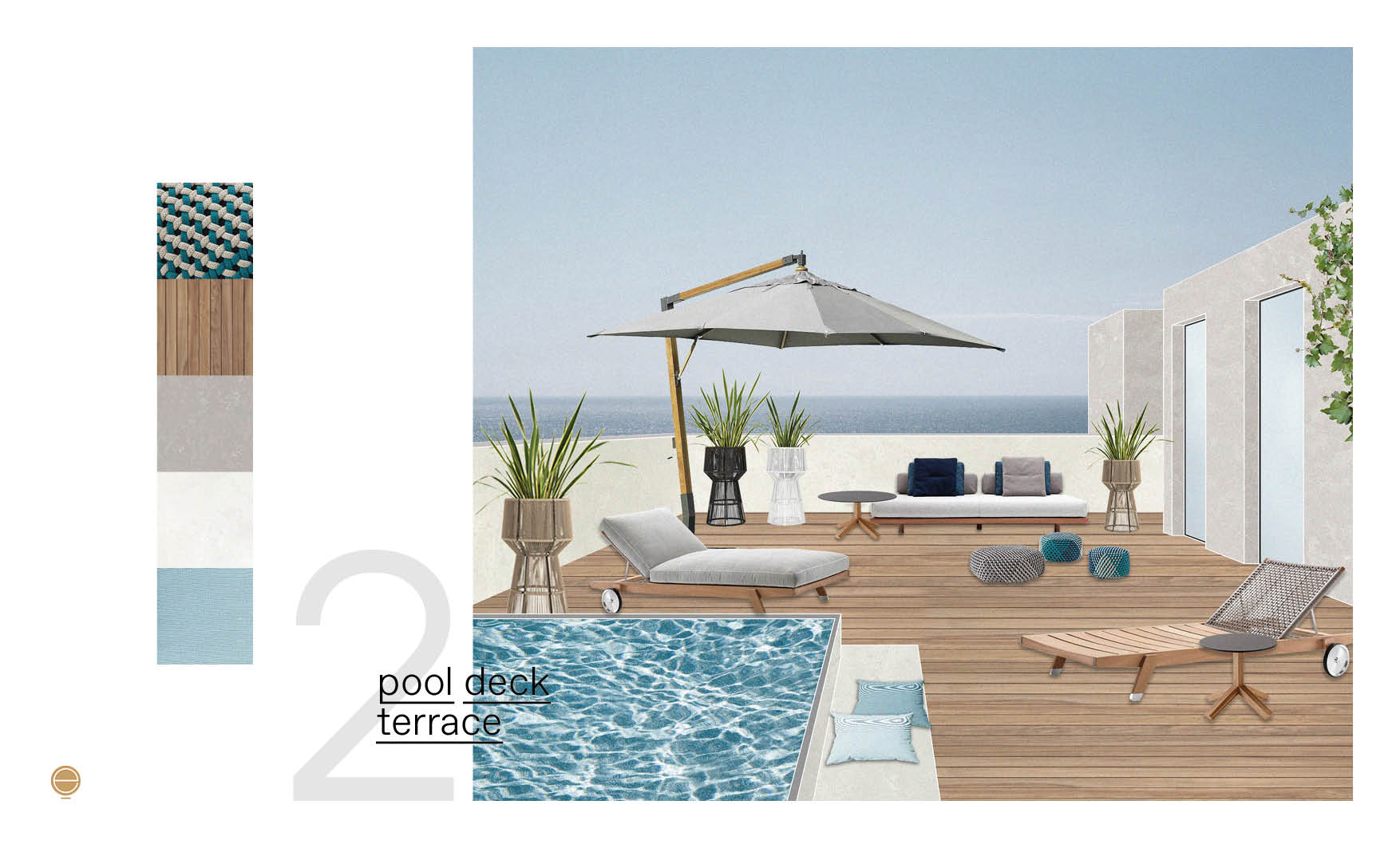 pool-deck Italian patio design project made by esperiri team