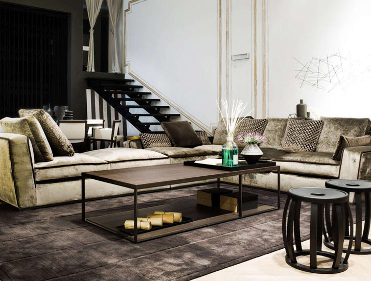 Luxury Living Room exhibited in one of the best showroom of Italian Furniture Bangkok