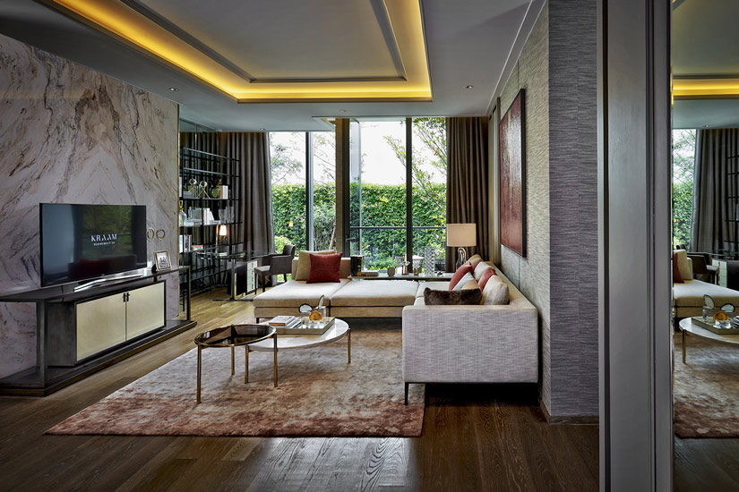 Luxury Living Room designed by Pia Interiors, one of the Best interior designer Bangkok Has to Offer