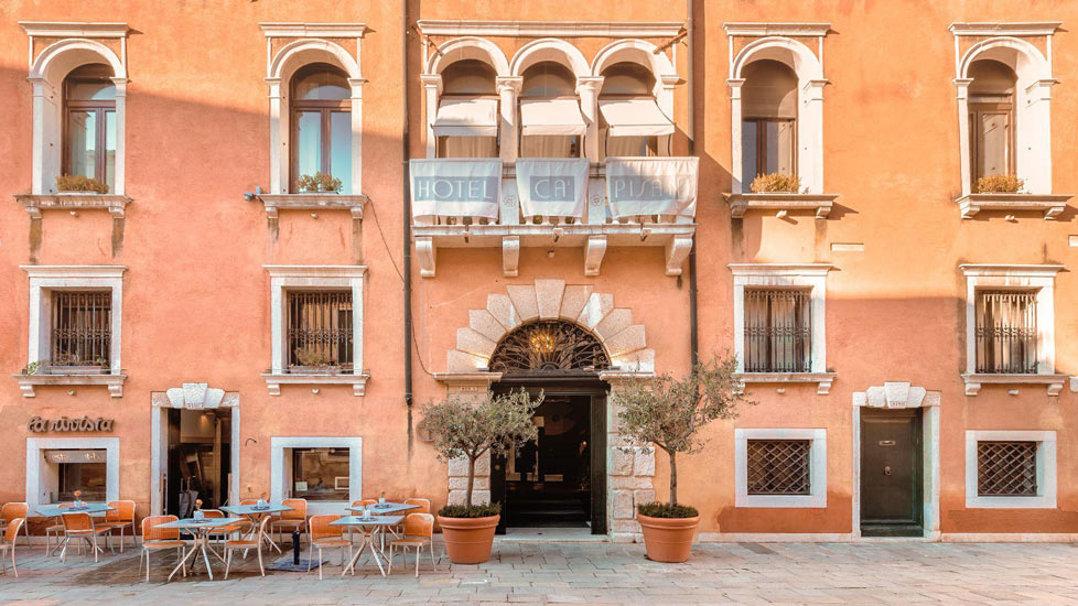 Traditional Facade of one of the best Boutique Hotels Italy has to offer: Ca' Pisani Hotel in Venice