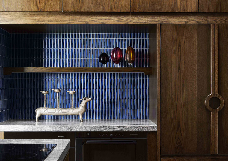 Detail of the kitchen designed by Flack Studio for Ivanhoe Residence in Melbourne