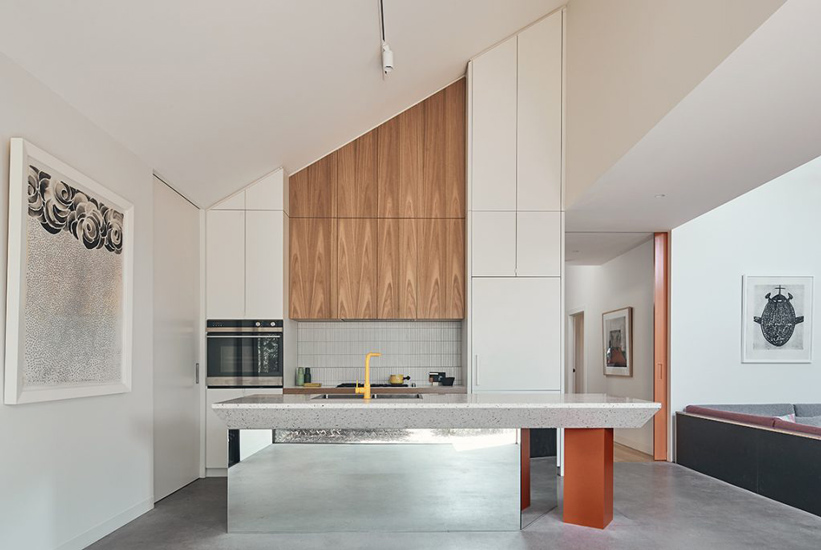 sharp and angular lines for this kitchen designed by FMD Architects, one of our list of the best interior designers melbourne