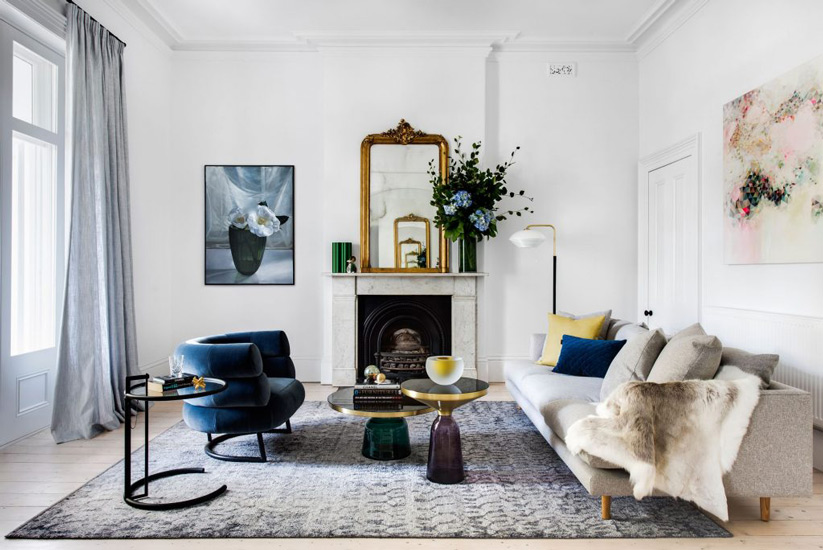 Luxury Style for this Living Room designed by SJB: Best Interior Designer Sydney has to Offer