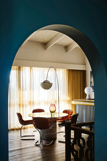 Dining Room with an accurate selection of italian icon pieces. Ivanhoe Residence designed by Flack Studio in Melbourne