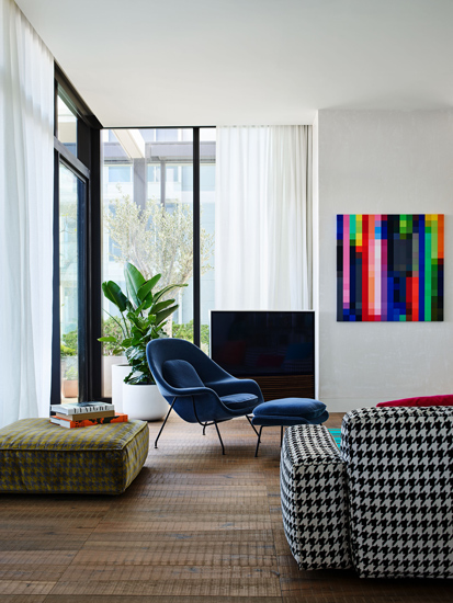 Italian Icon Design Pieces for this living room designed by kpdo, one of the design studios we selected in our list of the top interior designers melbourne has to offer