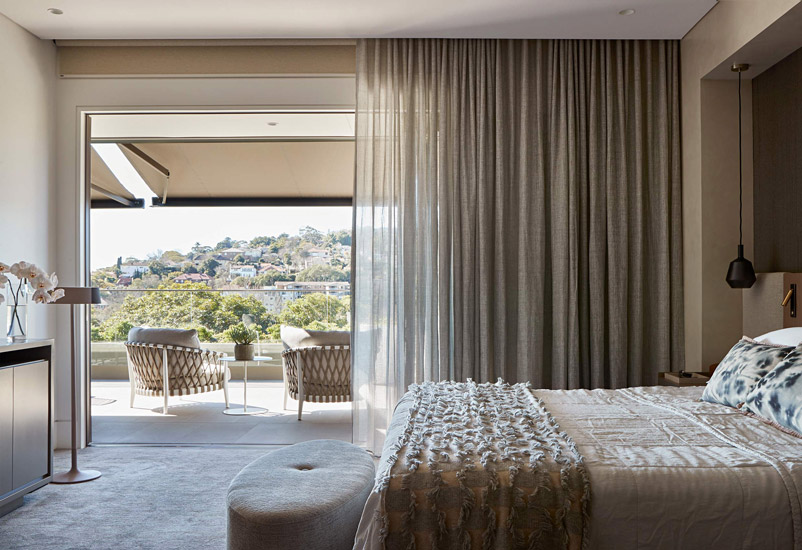 Warmth of natural materials and italian design for this BedRoom designed by Hare + Klein: Best Interior Designer Sydney has to Offer