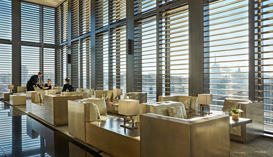 A soothing palette of precious materials define the Bamboo Bar at Armani Hotel, one of the most exclusive hotel in our list of the best five hotels in milan