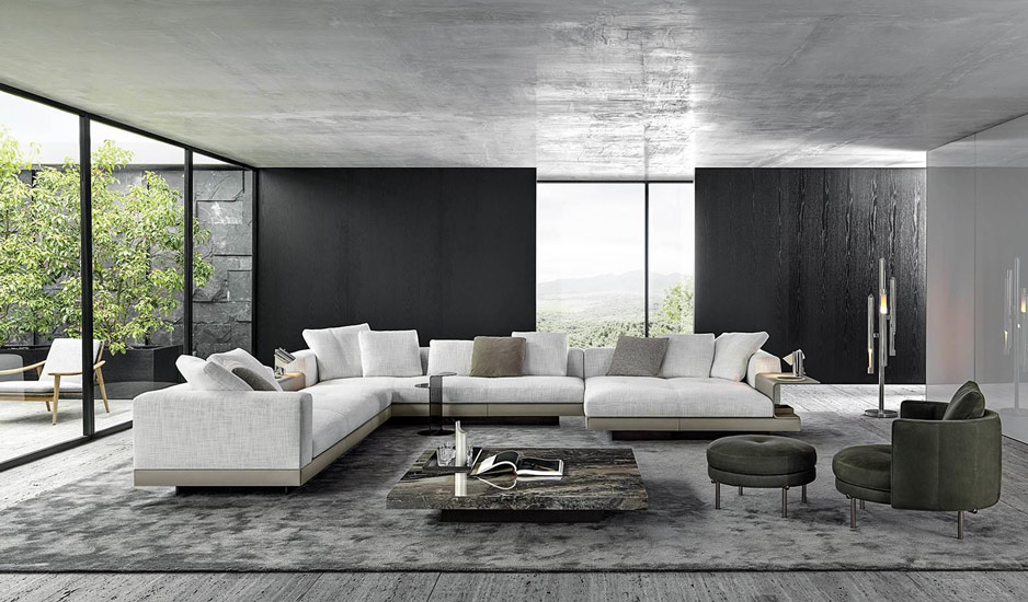 Living room collection of the Italian Furniture Brand Minotti, one of the best Luxury furniture Sydney has to offer