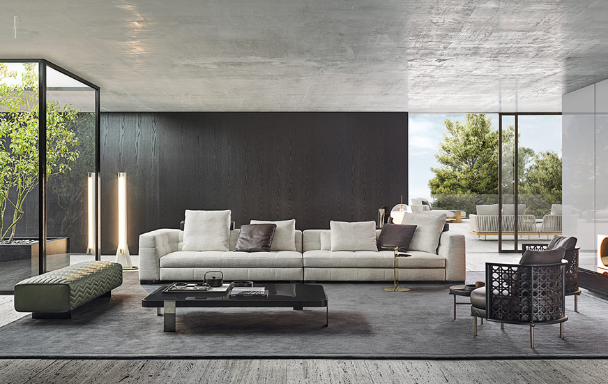 Living room collection of the Italian Furniture Brand Minotti, one of the best Luxury furniture Sydney has to offer