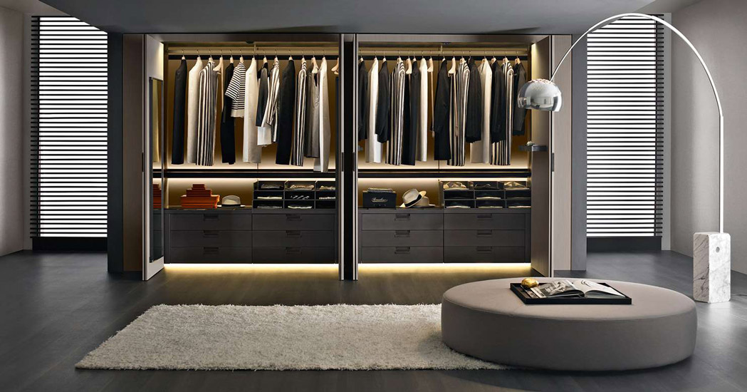 Backstage walk-in closet designed by Antonio Citterio for B&B Italia, one of the best Italian furniture showrooms you can find in Hong Kong.