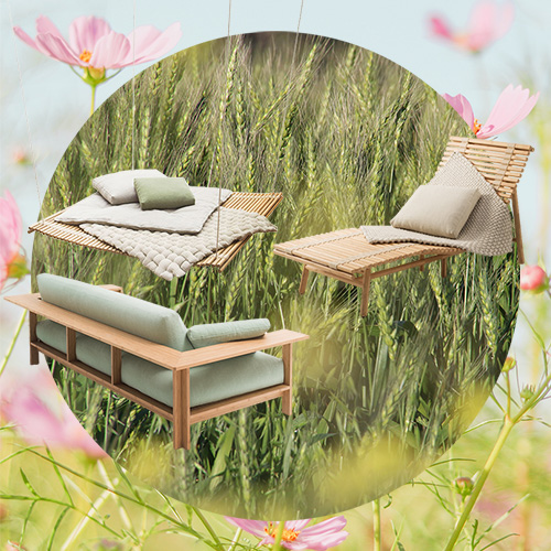 in our list of the best modern italian outdoor furniture, there is definitely Paola Lenti's latest collection. Eres, made with only natural materials, offers unedited tactile sensations and soft shades.