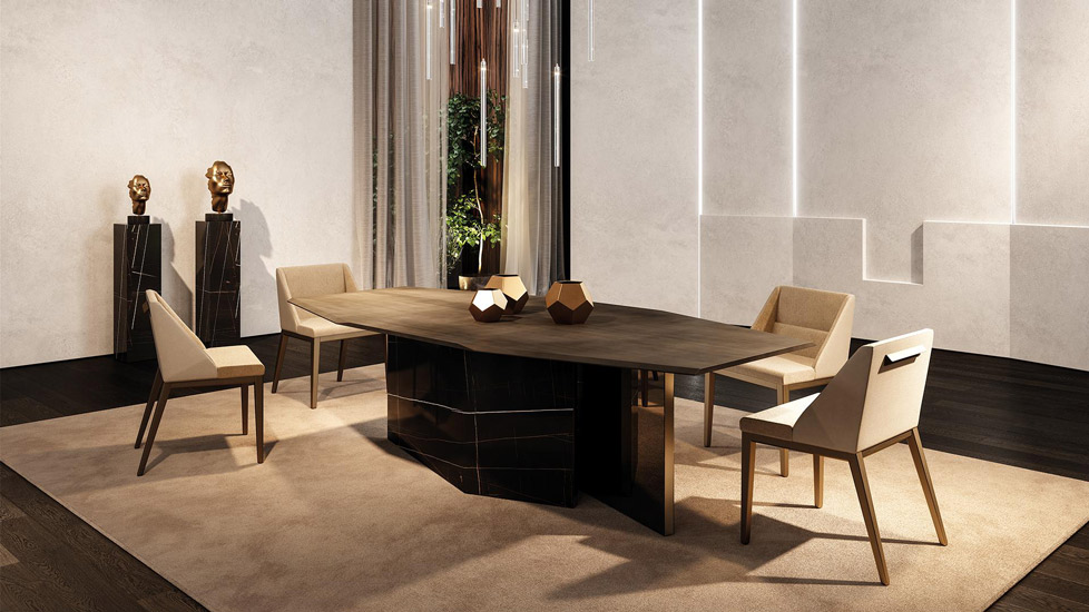 The octagonal Cubitum table by Reflex. This brand and more italian furniture brands can be found in Egypt. Discover the finest luxury furniture Egypt has to offer