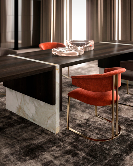 Cosmo Table designed by Emmmemobili. Discover the best Italian furniture Switzerland has to offer