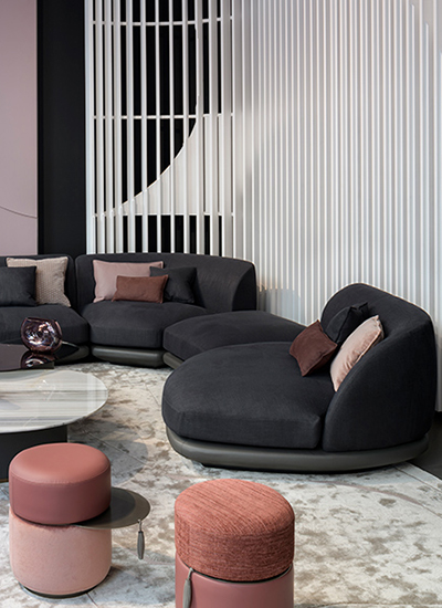 Among the latest in Italian Furniture design, there is Giorgetti new 2021 "Vesper" sofa designed by Roberto Lazzeroni